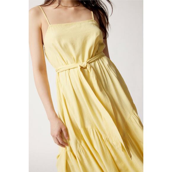 Billabong Women’s Sunbeam Midi Dress Yellow Sz M Sundress Beachy - Picture 1 of 13